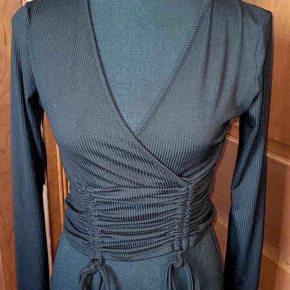 Elegant Black Wrap Top